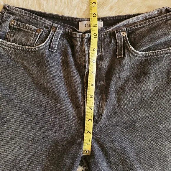 Agolde Lex Wide Leg Jean in Paradox Faded Black Size 28 Raw hem - Picture 12 of 14